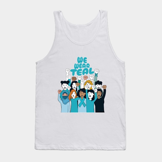 Sexual Assault Awareness - We Wear Teal - SAAM Tank Top by BobaTeeStore